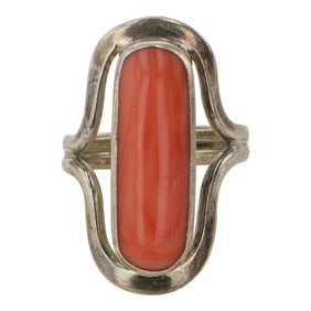 Vintage Taxco Coral Ring