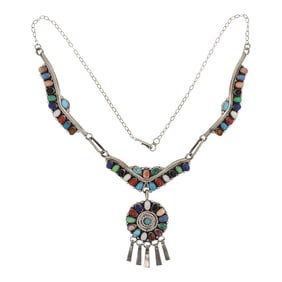 Navajo Multi Color Cluster Necklace