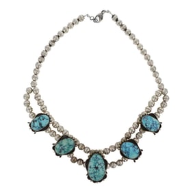 Sam Begay Navajo Ithaca Peak Turquoise Choker Necklace