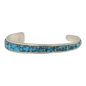 Navajo Inlay Block Cuff Bracelet