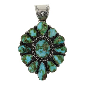 Etta Endito Navajo Sonoran Gold Turquoise Cluster Pendant