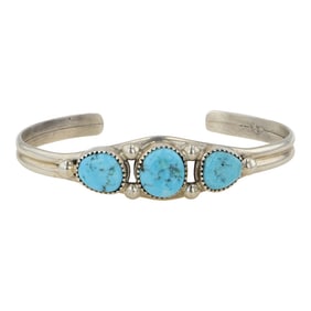Phillip Yazzie Navajo Kingman Turquoise Bracelet