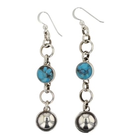 Dakotah Willie Navajo Kingman Turquoise Earrings