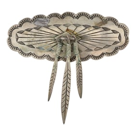 Vintage Navajo Plain Silver Hair Barrette