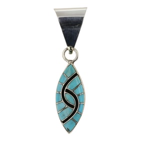 Amy Quandelacy Zuni Sleeping Beauty Turquoise Pendant