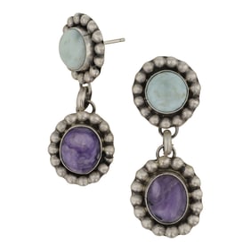 Navajo Charoite & Larimar Earrings