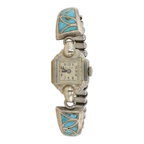 Vintage Zuni Turquoise Watch Bracelet