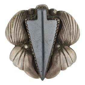 Vintage Navajo Hematite Arrowhead Pendant