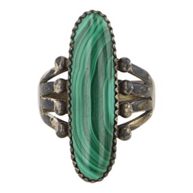 Vintage Navajo Malachite Ring