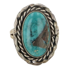 Vintage Navajo Nevada Turquoise Ring