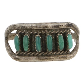 Vintage Zuni Turquoise Needlepoint Ring