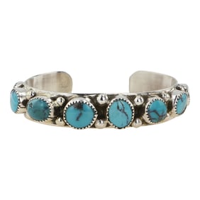 Jefferson Brown Navajo Kingman Turquoise Cuff Bracelet
