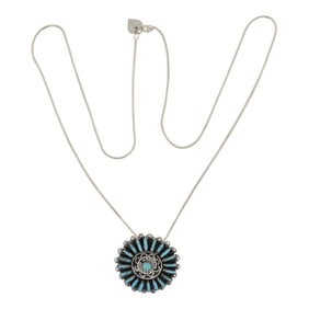 Zuni Turquoise Needlepoint Pendant