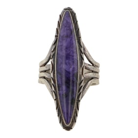 Navajo Charoite Long Oval Ring