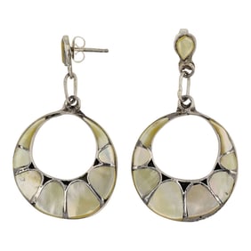 Zuni Mussel Shell Inlay Earrings