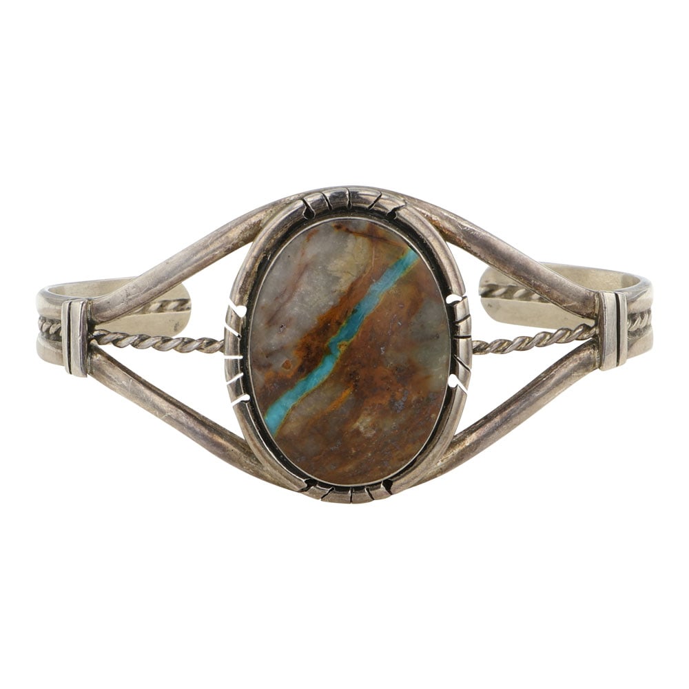 Navajo Boulder Turquoise Cuff Bracelet (1 of 3)