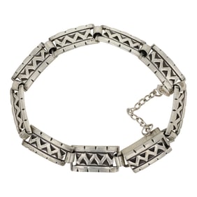 Navajo Stamp-work Link Bracelet