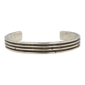 Vintage Navajo Plain Silver Cuff Bracelet