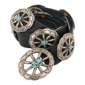 Nellie Tso Navajo Kingman Turquoise Concho Belt