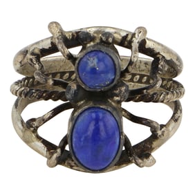 Vintage Navajo Lapis Spider Ring