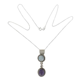 Navajo Charoite & Larimar Pendant