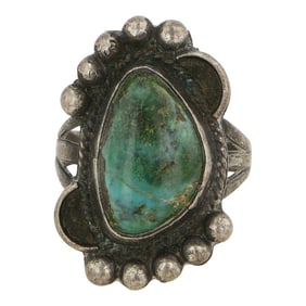 Vintage Navajo Nevada Turquoise Ring