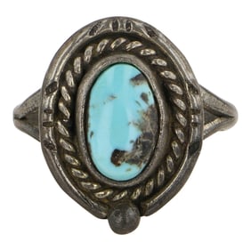 Vintage Navajo Nevada Turquoise Ring