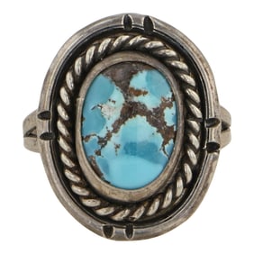Vintage Navajo Blue Moon Turquoise Ring