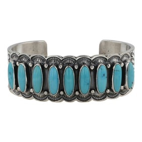 Randy Boyd Navajo Kingman Turquoise Cuff Bracelet