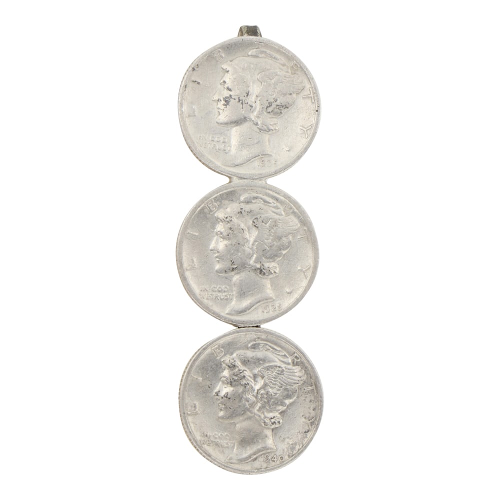 Vintage Navajo Mercury Dimes Money Clip (1 of 2)