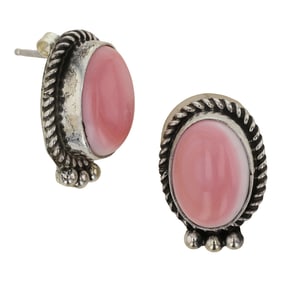 Navajo Pink Conch Earrings