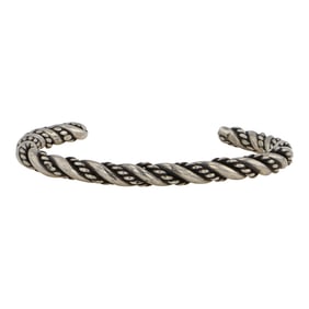 Vintage Navajo Plain Silver Twisted Wires Bracelet