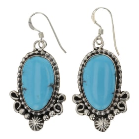 Della Wyllie Navajo Compitos Turquoise Earrings