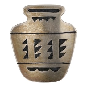 Vintage Hopi Plain Silver Pottery Pin