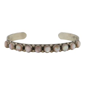Navajo Pink Mussel Shell Cuff Bracelet