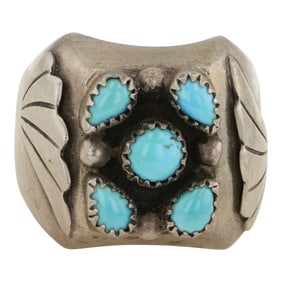 Vintage Navajo Kingman Turquoise Ring