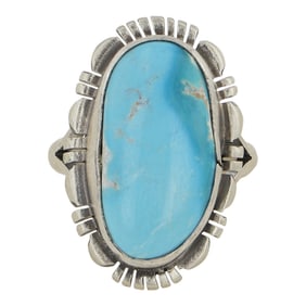 Jeff Francisco Navajo Blue Ridge Turquoise Ring