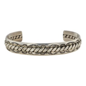 Navajo Plain Silver Twisted Wire Bracelet