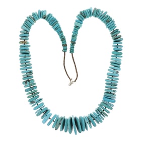 Vintage Navajo Kingman Turquoise & Shell Heishi Necklace