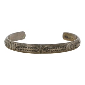 Vintage Navajo Stamp-Work Cuff Bracelet t