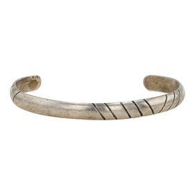Vintage Navajo Plain Silver Cuff Bracelet