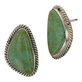 Della Wyllie Navajo Menassa Turquoise Earrings