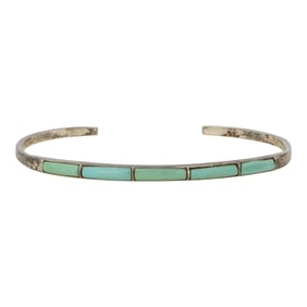 Vintage Zuni Turquoise Inlay Bracelet