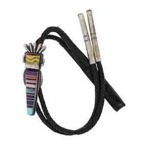 Herbert Ration Navajo Turquoise Coral Lapis Jet Sugilite & Bumble Jasper Intricate Inlay Statement