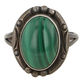 Vintage Navajo Malachite Ring