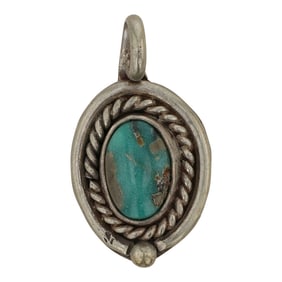 Vintage Navajo Nevada Turquoise Pendant