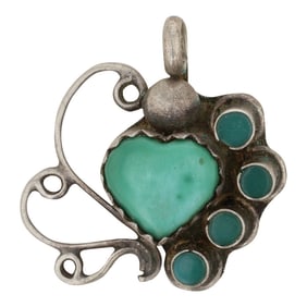 Vintage Navajo Nevada Turquoise Pendant