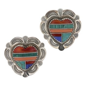 Navajo Inlay Block Earrings