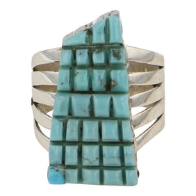 Zuni Turquoise Inlay Ring