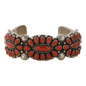 Ernest Roy Begay Award Winning Well Known Important Navajo Artist Ox Blood Mediterranean Coral